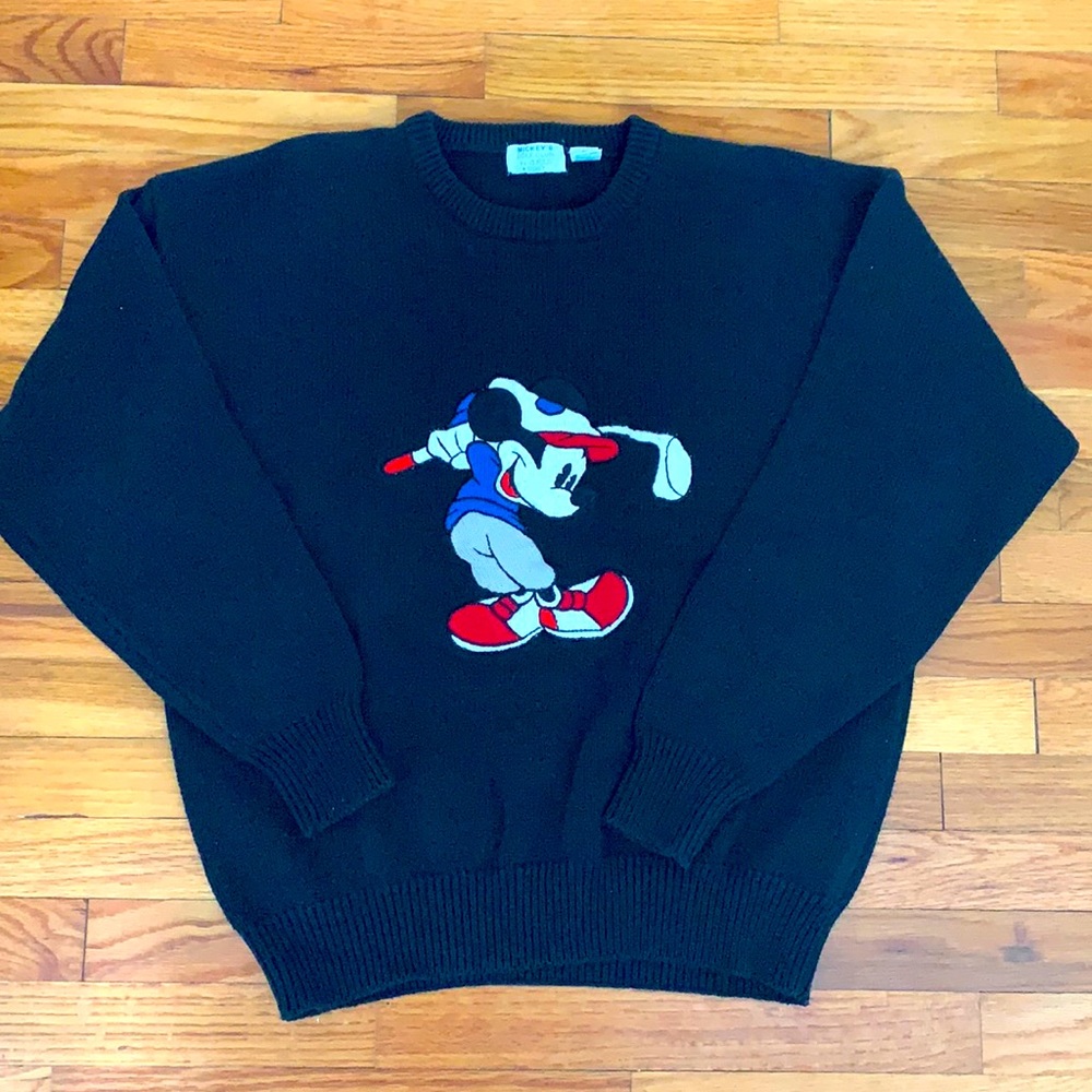 VINTAGE 1980s Mickey Mouse Golf Sweater